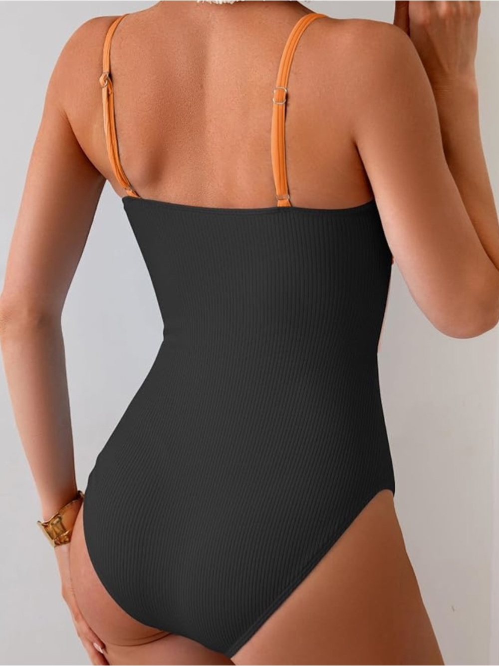 Cutout Ribbed Colorblock One-Piece Swimsuit - Picture 2 of 16